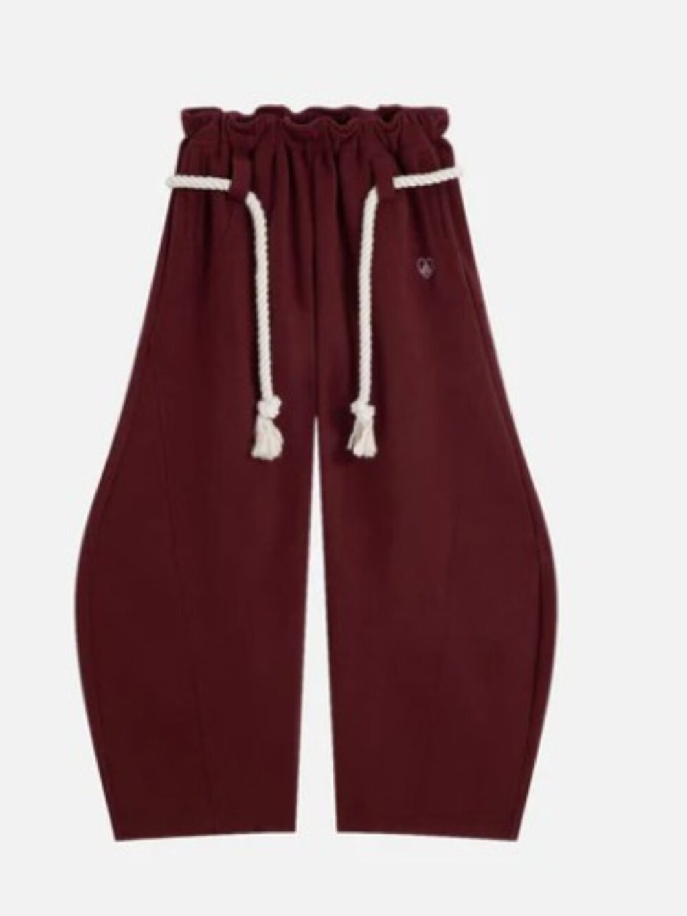 AELFRIC EDEN WOMEN'S SUPER BAGGY BARREL SWEATPANTS ROPE BELT XS RED NWT